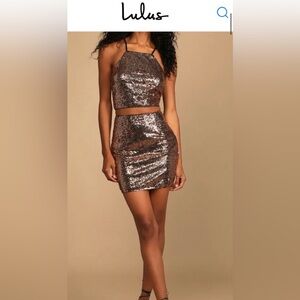 Lulus 2 piece sequin skirt set